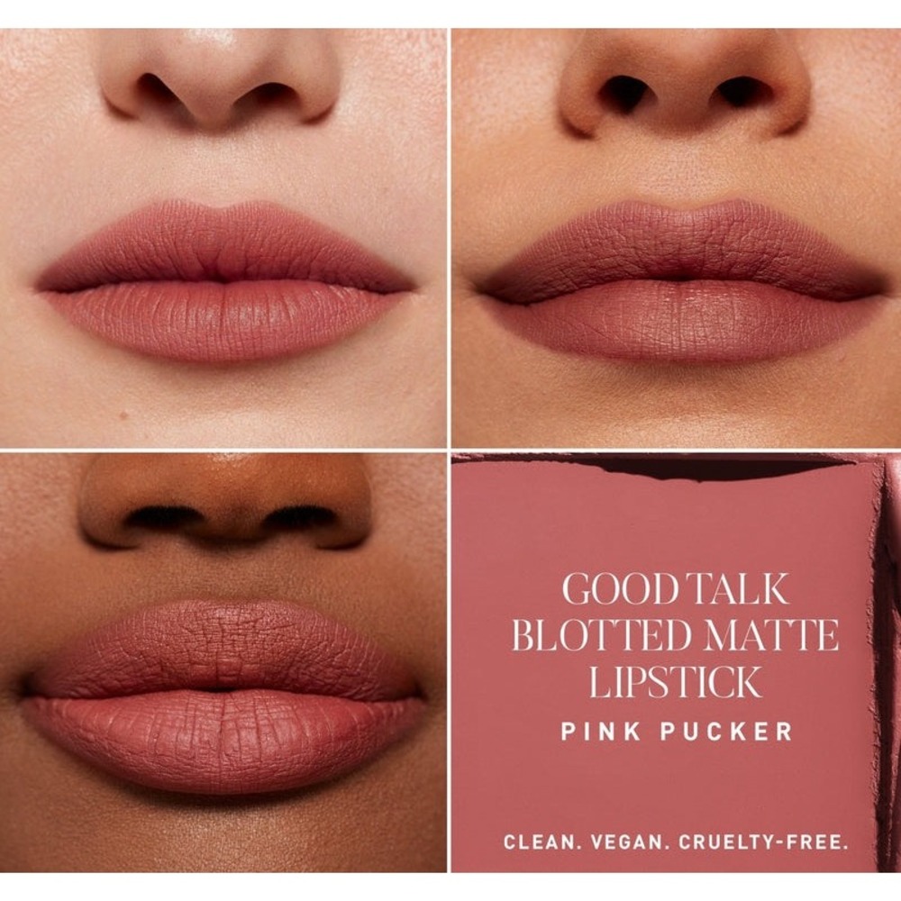 Morphe Good Talk Blotted Matte Lipstick Pink Pucker Vegan‎ Cruelty Free